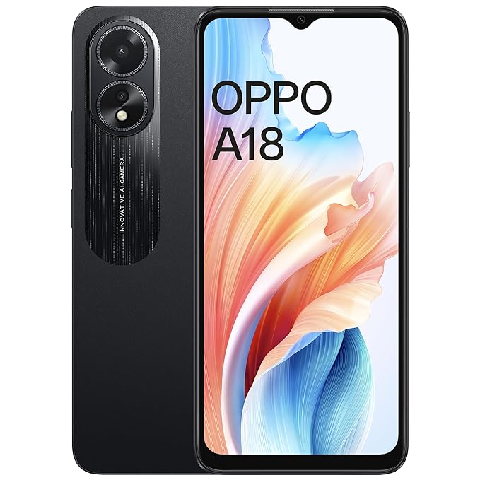 OPPO A18 4GB RAM, 64GB Storage) | 6.56" HD 90Hz Waterdrop Display | 5000 mAh Battery