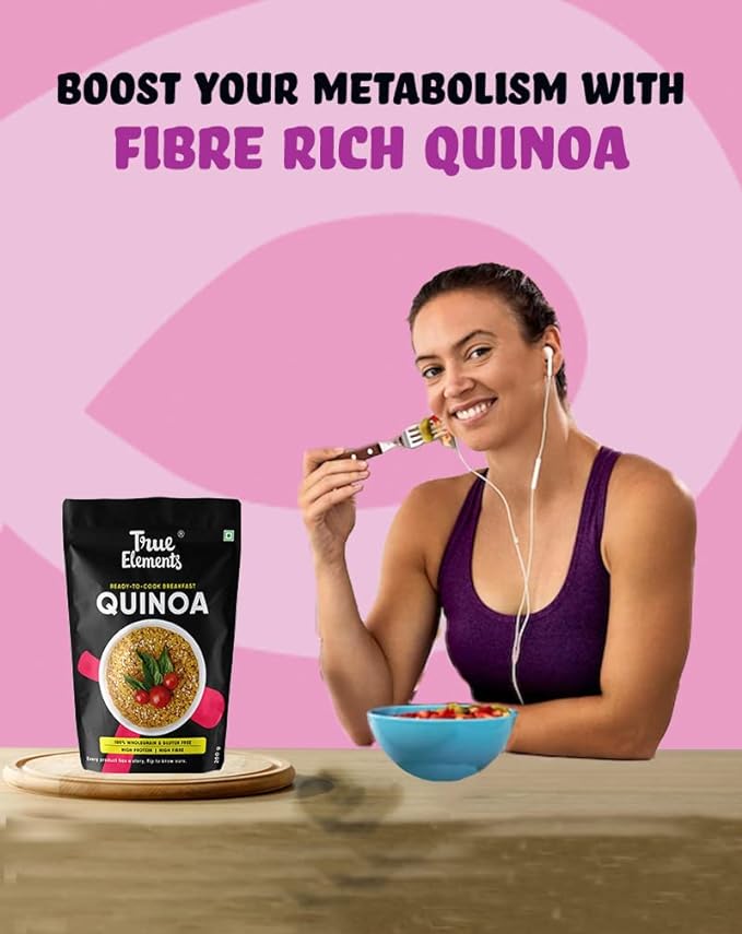 Quinoa 500g by True Elements - Quinoa Seeds | 100% Wholegrain Cereal | High Fibre & Protein Breakfast | Diet Food for Weight Loss | Gluten Free Quinoa