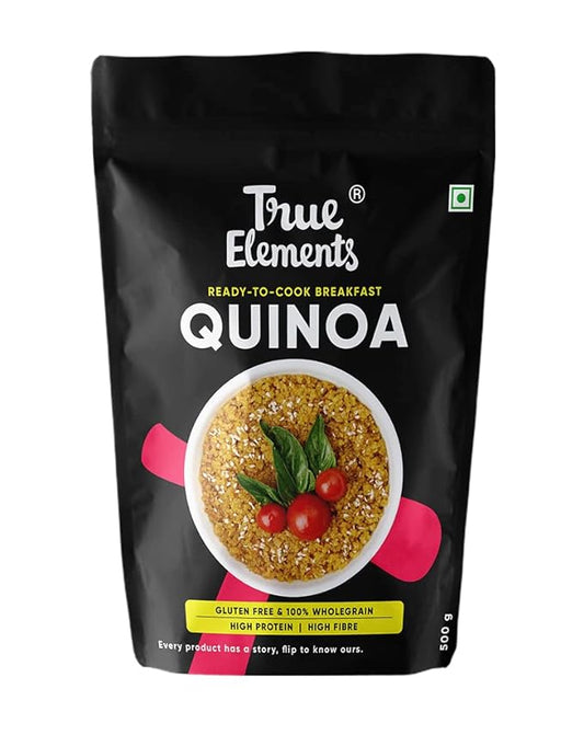 Quinoa 500g by True Elements - Quinoa Seeds | 100% Wholegrain Cereal | High Fibre & Protein Breakfast | Diet Food for Weight Loss | Gluten Free Quinoa