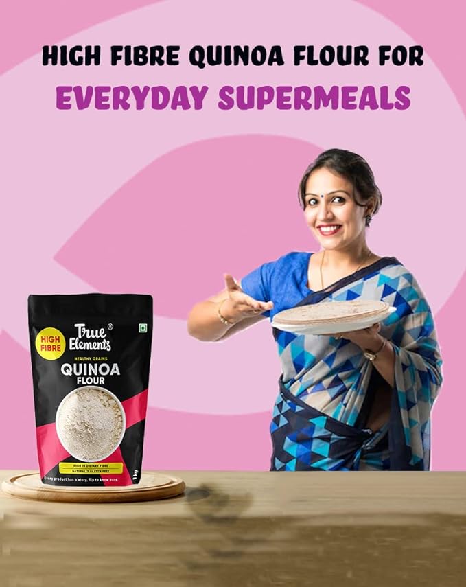 True Elements Quinoa Flour 500 g | Quinoa Flour | Gluten Free | Rich in Dietary Fibre | Protein & Vitamins | Improves Gut Health | Protein & Vitamins | No Preservatives