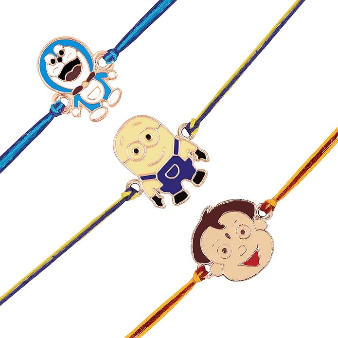 Meenakari Work Enamel Combo of Kids Rakhi