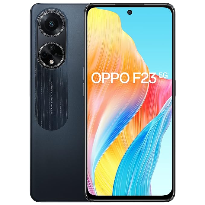 Oppo F23 5G8GB RAM, 256GB Storage) | 5000 mAh Battery with 67W SUPERVOOC Charger | 64MP Rear Triple AI Camera with Microlens | 6.72" FHD+ 120Hz Display |