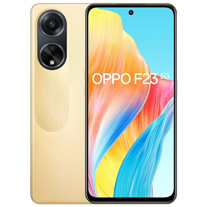 Oppo F23 5G8GB RAM, 256GB Storage) | 5000 mAh Battery with 67W SUPERVOOC Charger | 64MP Rear Triple AI Camera with Microlens | 6.72" FHD+ 120Hz Display |