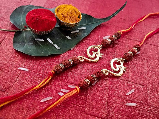 Combo of Religious OM with Rudraksha Rakhi