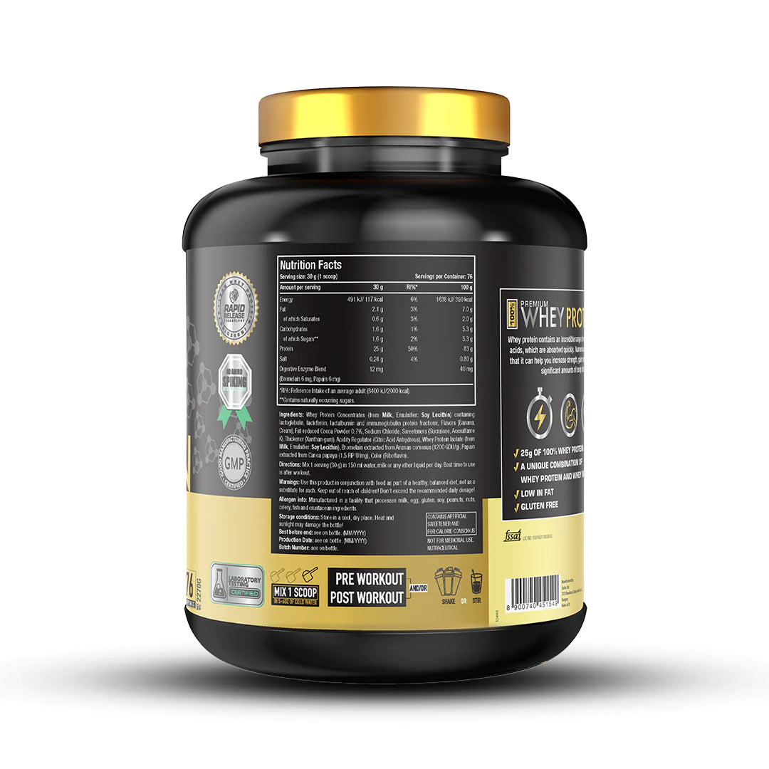 One Science Premium Whey Protein [Made from Grass Fed Whey] – 25g Protein, 6.6g BCAA & 5.2 gms L-Glutamine | Refuels & Repairs Muscles