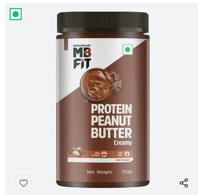 MuscleBlaze High Protein Peanut Butter, 0.750 kg, Dark Chocolate