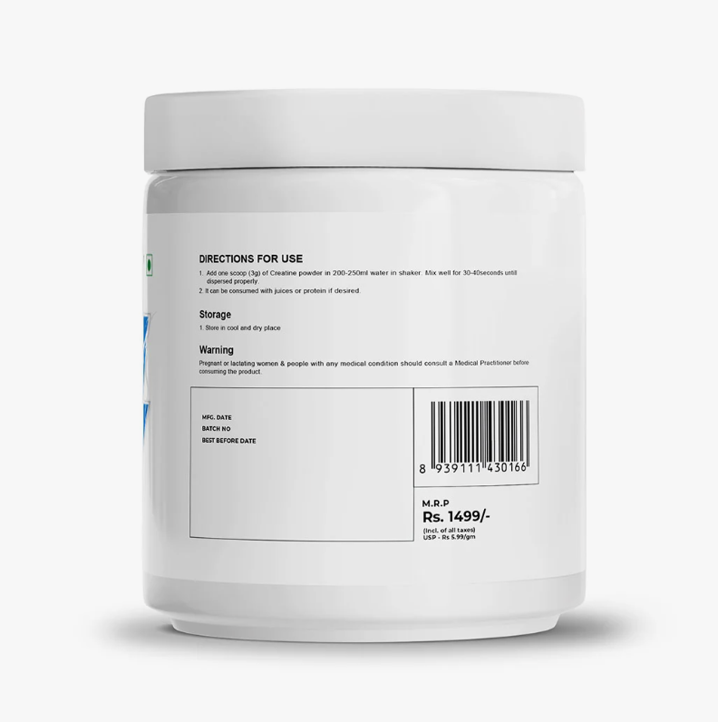 Wellcore Micronised Creatine Monohydrate, 250 g (0.55 lb)