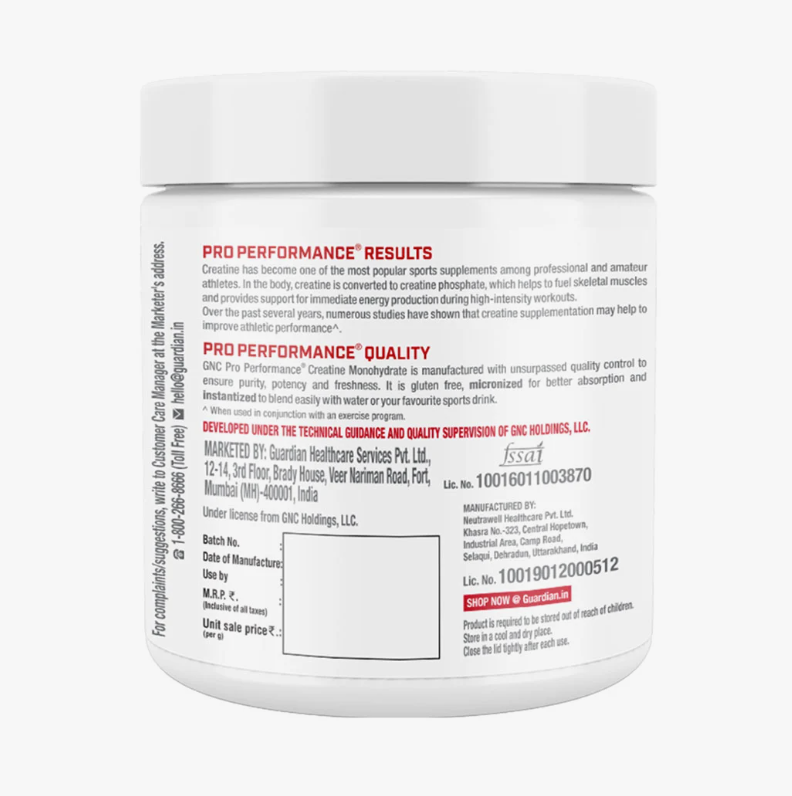 GNC Creatine Monohydrate, 250 g (0.55 lb)