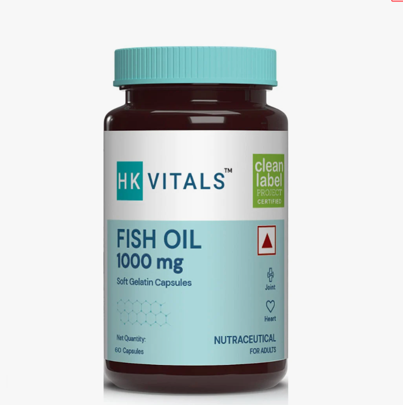 HealthKart HK Vitals Fish Oil 1000mg with 180mg EPA and 120mg DHA, 40 capsules