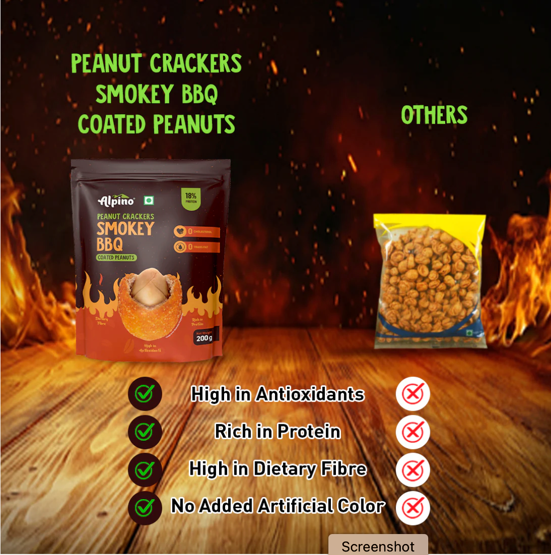 Alpino Peanut Crackers Smokey BBQ 600g (Pack Of 3)