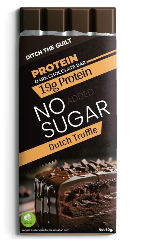 Dutch Truffle - Dark Protein Chocolate - TruNativ Pea Protein - Sugar Free - 60g