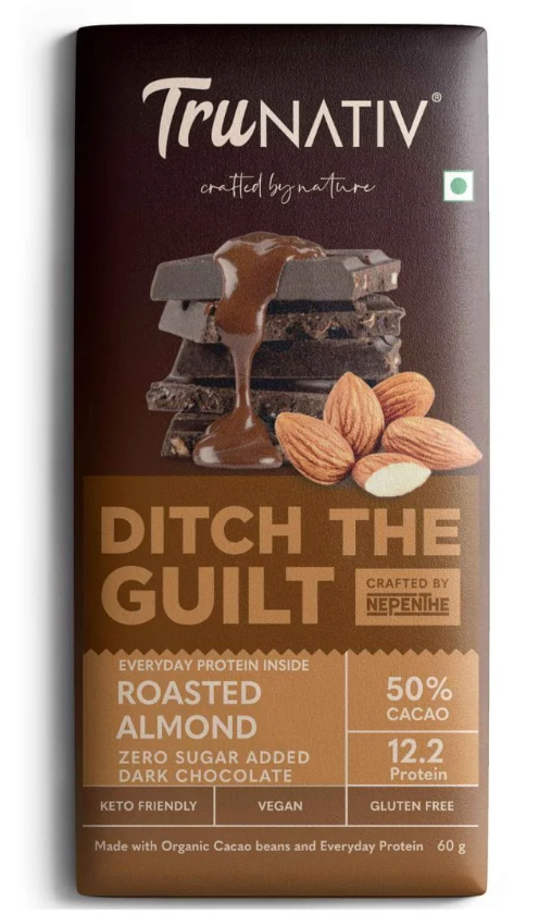 Roasted Hazelnut - Dark Protein Chocolate - TruNativ Pea Protein - Sugar Free - 60g