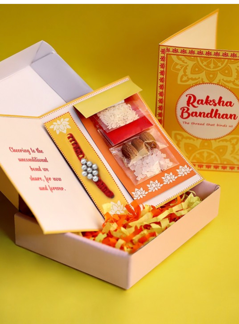 Silver Plated Handcrafted Rakhi Gift Set - Rubans