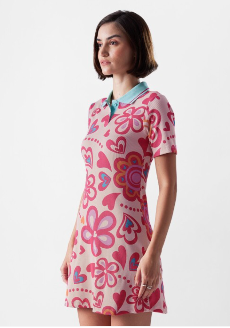 The Souled Store Floral Printed Pure Cotton Mini Shirt Dress