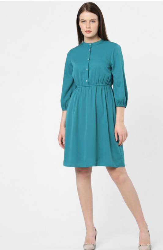 Vero Moda Women Green Fit & FlareDress