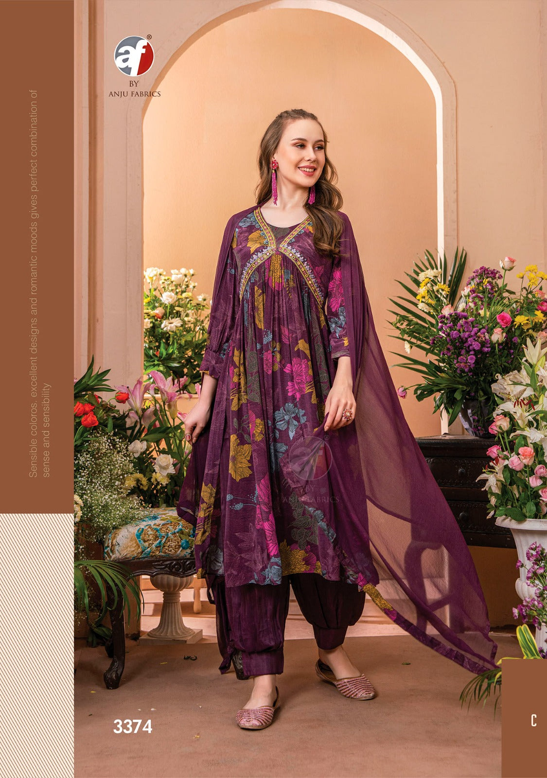 Dark Purple Suit set with dupatta